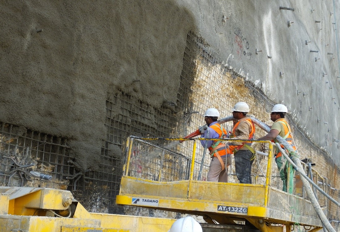 Shoring and nailing (Shotcrete – anchor bolts)